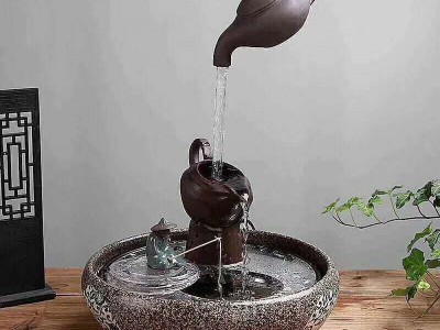 悬空茶壶流水生财小沙弥摆件图2