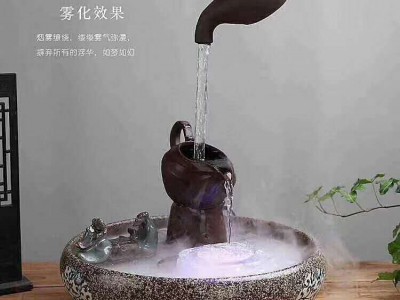 悬空茶壶流水生财小沙弥摆件图3